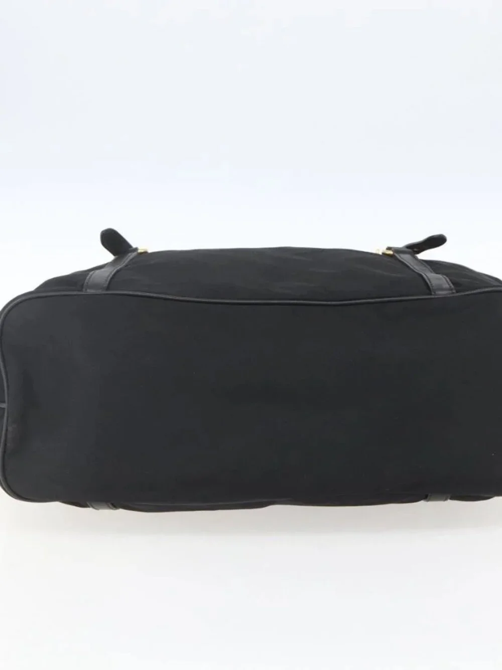 PRADA Tote Bag Nylon Black Gold Auth